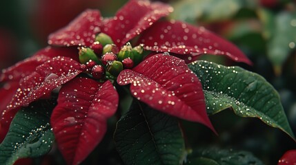 Dew-Kissed Poinsettia
