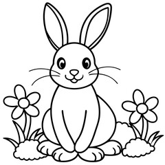 Fototapeta premium easter bunny with eggs