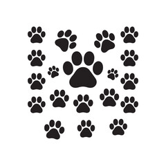 Dog or cat paw vector icon on white background. Paw icons, paw icon vector.