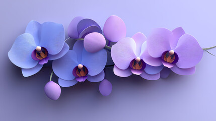 Fototapeta premium Phalaenopsis Orchids logo 3d vector papercut