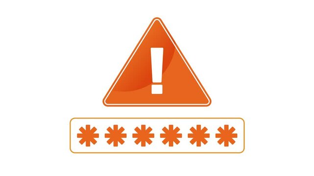 Wrong password warning animation motion graphic