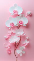 Phalaenopsis Orchids logo 3d vector papercut