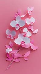 Fototapeta premium Phalaenopsis Orchids logo 3d vector papercut