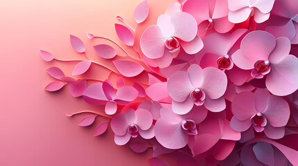 Fototapeta premium Phalaenopsis Orchids logo 3d vector papercut