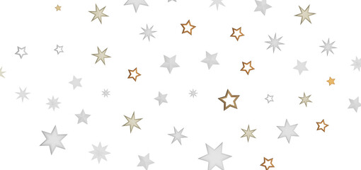 An abstract night sky background with falling stars in different sizes and shades