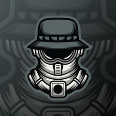 astronaut mascot vector wearing gray hat