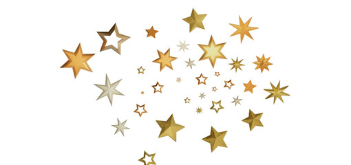 A dark background with sparkling golden stars of various sizes.