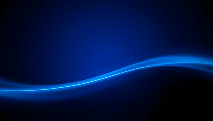 Abstract blue waves, dark gradient background, smooth curves, digital art, sleek design, dynamic flow, minimalist composition, futuristic aesthetic, glossy texture, deep navy to bright azure transitio