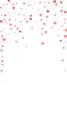 Red hearts scattered on white background.