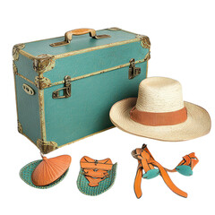 travel suitcase and accessories