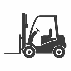 Forklift Silhouette Vector Design.