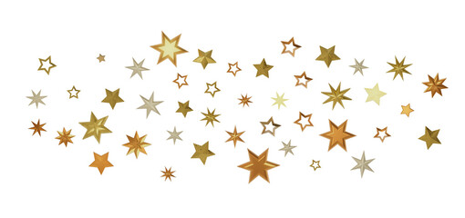 A beautiful background of gold stars on a dark background. The stars sparkle and shimmer, creating a magical and festive atmosphere.