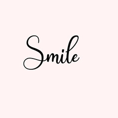 Smile Text Typography isolated on light background