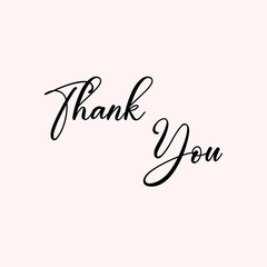 Thank You Text Typography isolated on light background