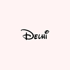 Delhi Text Typography isolated on light background