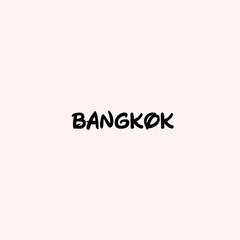 Bankok Text Typography isolated on light background