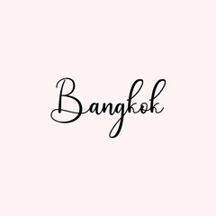 Bankok Text Typography isolated on light background