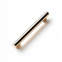 A sleek golden handle showcasing modern design and elegance on a white background.