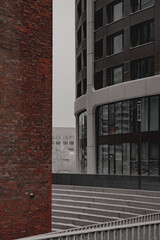 winter in the modern urban center of bratislava