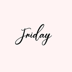 Friday Text Typography isolated on light background