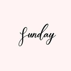 Sunday Text Typography isolated on light background