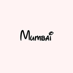 Mumbai Text Typography isolated on light background