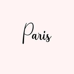 Paris Text Typography isolated on light background