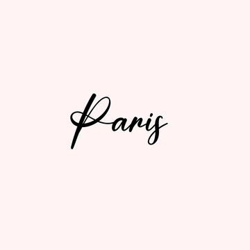 Paris Text Typography isolated on light background