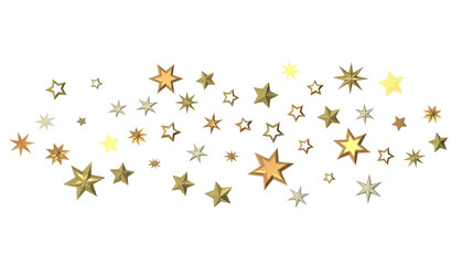 Stardust Christmas Shower: Mesmerizing 3D Illustration Depicting Descending Holiday Star Particles