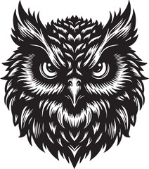 Obraz premium Angry Owl Face with Warrior-Like Stare