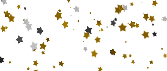 Heavenly Showers: 3D Gold Stars Rain Illustration Transcends Imagination