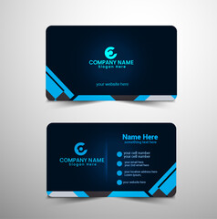 corporate blue visiting card design template