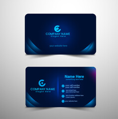 corporate blue visiting card design template