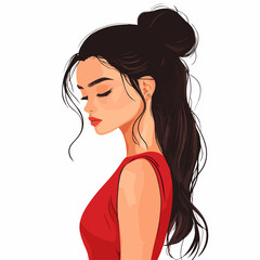 Naklejka premium Fashionable young women illustration on white background for design projects