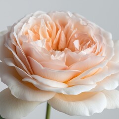 Large Lush Rose Bloom Featuring Soft Peach Petals in Natural Light