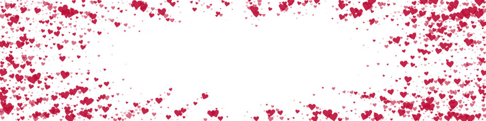 Red hearts scattered on white background.