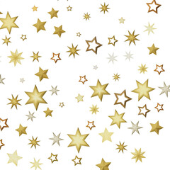 Abstract image of golden stars scattered on a black background, creating a dazzling and festive atmosphere.