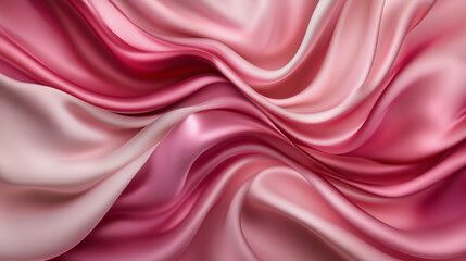 Fototapeta premium A close-up of luxurious red silk fabric draped in soft folds, the light catching its smooth texture and creating highlights and shadows, evoking a sense of elegance and richness