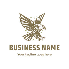 Low polygon eagle vector logo