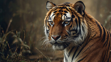 Obraz premium tiger in zoo HD 8K wallpaper Stock Photographic Image 