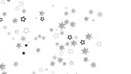 Abstract Silver Stars on Black Background