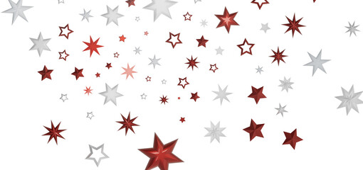 Abstract design featuring red and white stars on a black background.