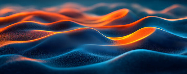 Obraz premium 3D Abstract Background: Blue Orange Waves