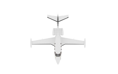 3D model realistic mini airplane personal and passenger commercial vehicle isolated in white, Airplane in the flight, travel white background, Travel background with isolated flying airplane, 