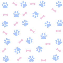 Paw print dog and cat Vector. footprint dog icon. Paw icon vector illustration.	