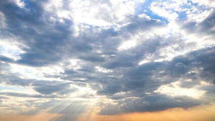 Summer blue sky cloud gradient light white background. Gloomy vivid cyan landscape in environment day horizon skyline view spring wind