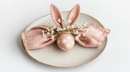 Creative Easter egg presentation with pastel colors and floral accents