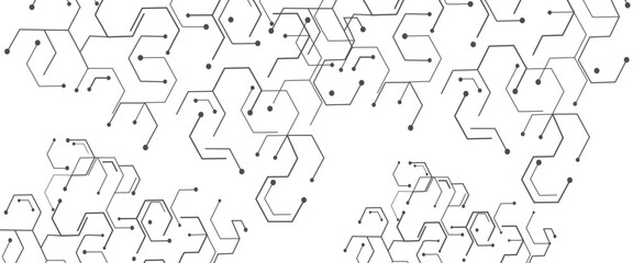 Vector abstract technology on white background, pattern design line technology simple with space for your text