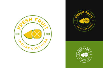 Badge lemon logo design for fresh juice vector illustration