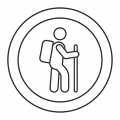 Hiking Icon Minimalist Vector Design.